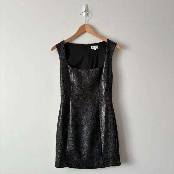Revolve Superdown Jessalyn Faux Suede Sparkle Mini Dress Black Size Small - Picture 4 of 8